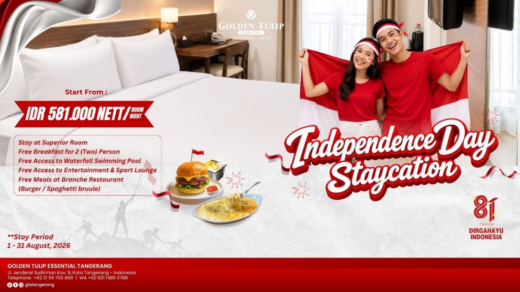 Rayakan HUT RI ke-81, Golden Tulip Tangerang Tawarkan Promo Staycation Mulai Rp581 Ribu