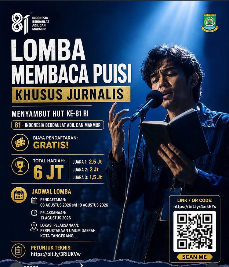 Semarak HUT ke-81 RI, DPAD Kota Tangerang Gelar Lomba Baca Puisi untuk Jurnalis