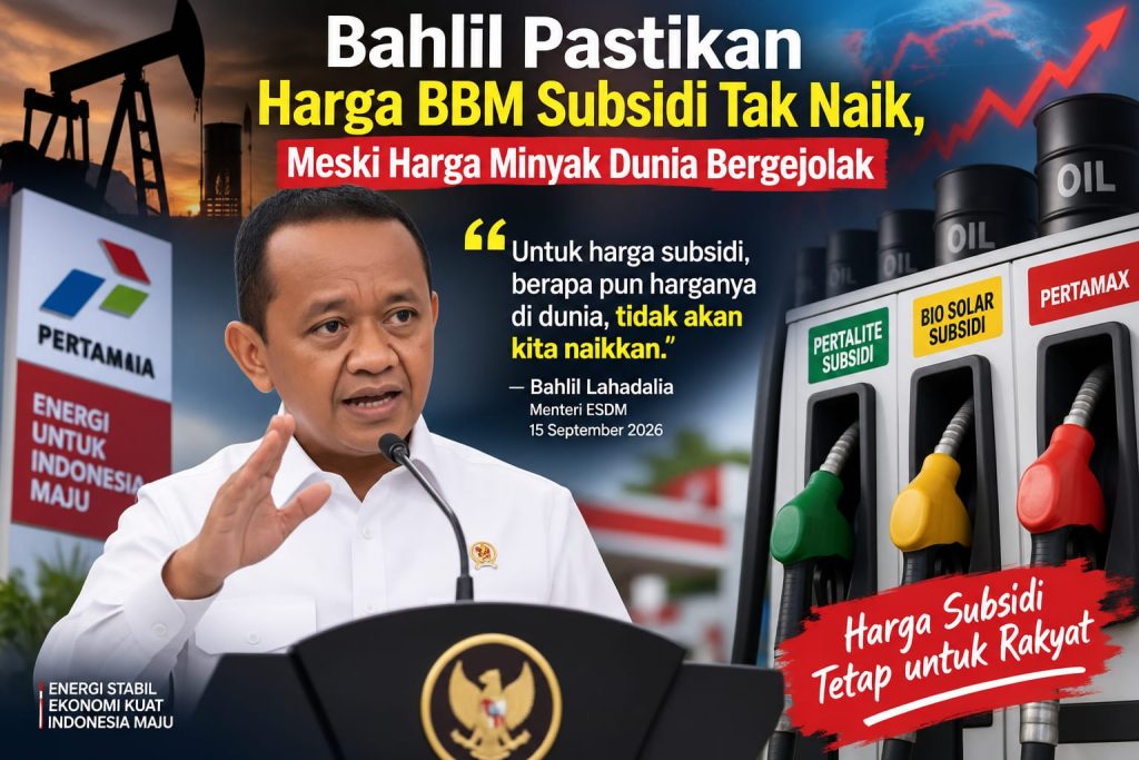 Harga Minyak Dunia Bergejolak, Bahlil Tegaskan BBM Subsidi Tak Naik
