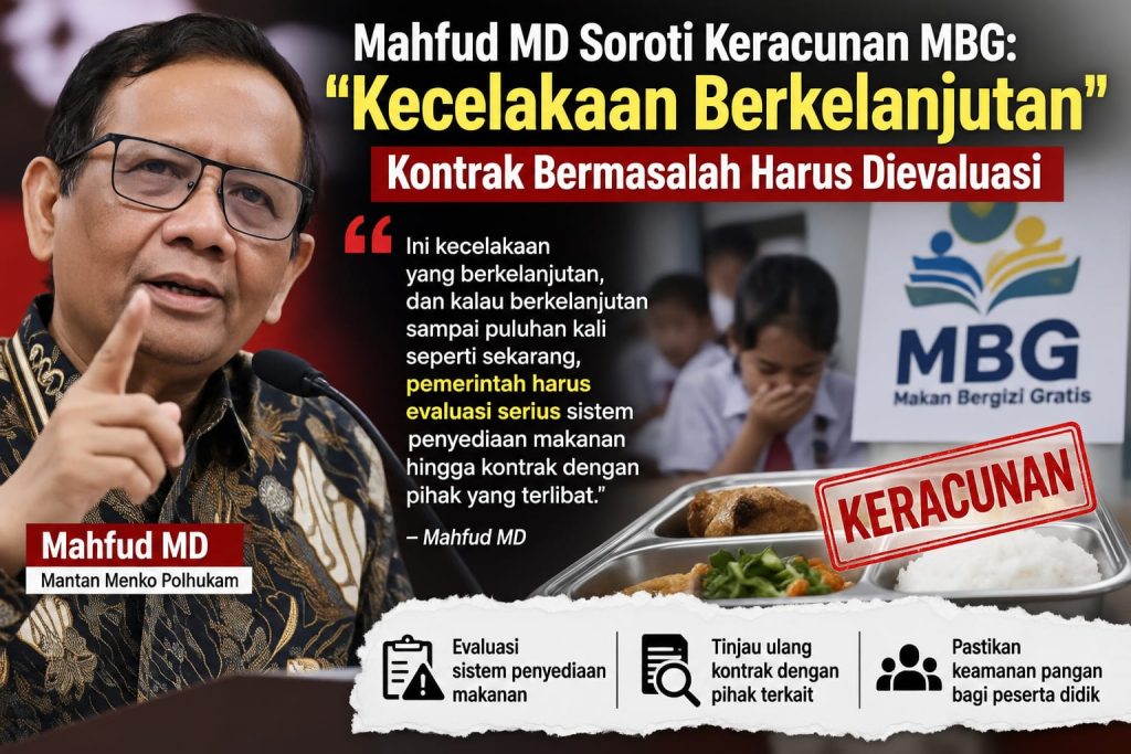 Keracunan MBG Berulang, Mahfud MD Desak Pemerintah Evaluasi Sistem